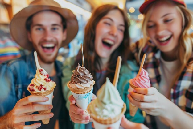 couple-people-are-holding-ice-cream-cones-one-them-has-straw-hat-it_1077535-21351